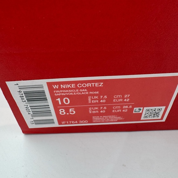 Nike Cortez Fir Pinksicle BRAND NEW Size 10 Women - Picture 8 of 8